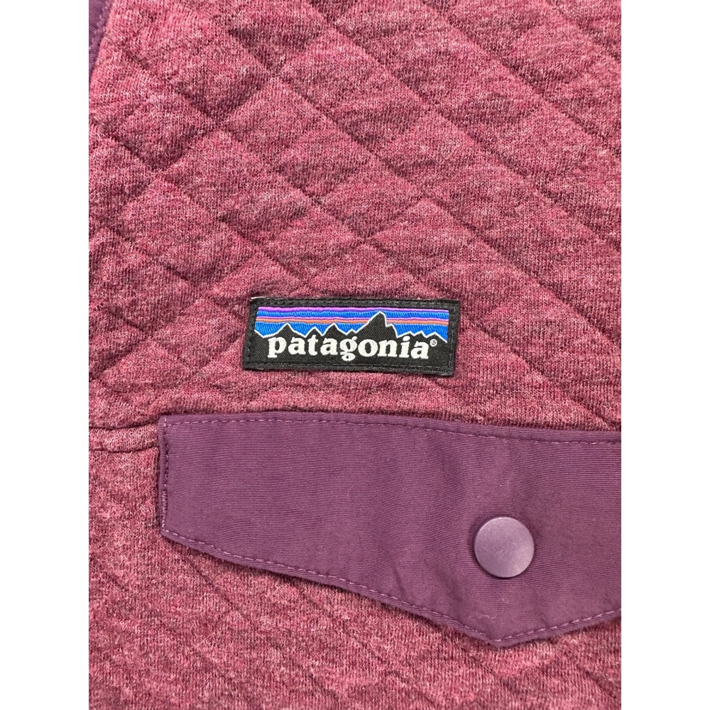 Patagonia Womens Organic Cotton Quilt Snap-T Pullover Purple Heather Large - Picture 6 of 9